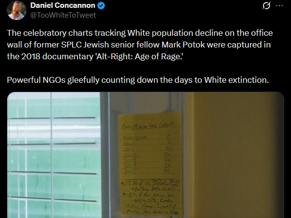 <a href="/MattWalshBlog/">Matt Walsh</a> SPLC creates fake hate crimes against jews to make White Advocacy Taboo.
This allows foreigners to invade and take over White nations, accelerating the White Genocide