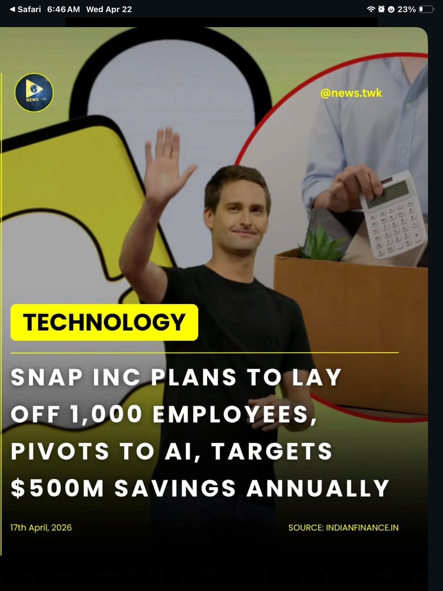 BezosCrypto's tweet image. MNEMONIC 

$SNAP 🚀🚀🚀 #SnapChat 
COMMITTED TO EFFICIENCY AND PROFITABILITY FOCUS

WHEN $SNAP HITS $80~350
REMEMBER YOU ARE GIVEN ANOTHER CHANCE
TO BUY $SNAP AT $5+/-
AND YOU DID NOT

High Risks, High Rewarda
WHEN $SNAP HITS $80
17,000 SNAP STOCKS X $80 🟰💲1️⃣MILLION

NFA DYOR