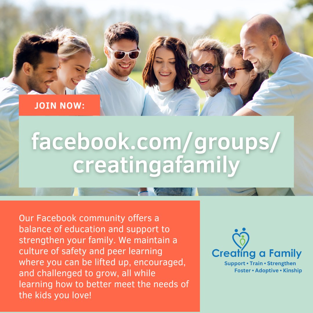 CreatingaFamily's tweet image. Parenting kids from hard places can feel isolating.

You don’t have to do it alone.

Join the CreatingaFamily.org Facebook group for support, learning, and connection:
facebook.com/groups/creatin…

#adoption #fostercare #kinshipcare