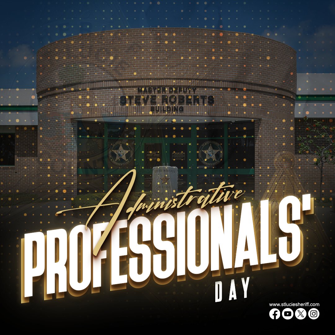 stluciesheriff's tweet image. Happy Administrative Professionals Day!

Today, we recognize the individuals who keep everything running smoothly behind the scenes. Your organization, professionalism, and constant attention to detail help keep us moving.

#AdministrativeProfessionalsDay #ThankYou #Appreciation