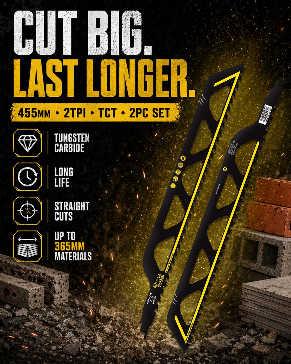 SabreCut_'s tweet image. Cut big. Last longer.
Tungsten carbide tipped blades built for tough demolition work.
#SabreCut #PowerTools