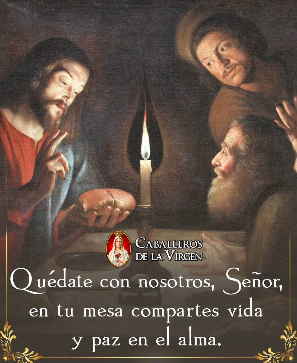 Quédate con nosotros, Señor; en tu mesa compartes vida y paz para el alma, y en tu presencia nuestro corazón se llena de amor y esperanza.