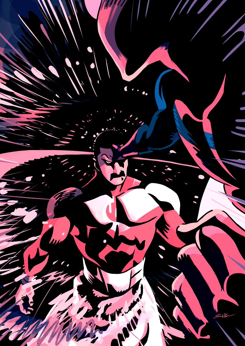 AzraelMaxim's tweet image. Today marked the end of the fourth season of Invincible, and things were calmer.

HOWEVER, I'm still thinking about the moment when Thragg tanked Mark's attack with strands of hair.

#invincible #thragg #invinciblefanart