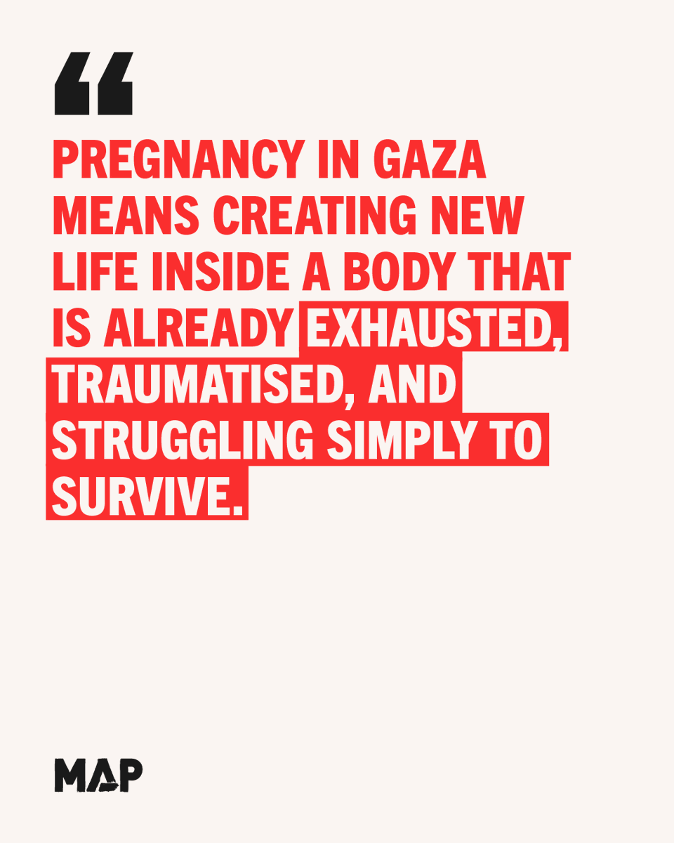 MedicalAidPal's tweet photo. In Gaza, women give birth while fearing bombardment, within a healthcare system that's been systematically dismantled by the Israeli military.

✍️ Samaher, MAP's Protection Manager, shares her reflections on what life is like for mothers in Gaza. 

🔗Read: https://t.co/oTggW2XoO4 https://t.co/RREyzor54h