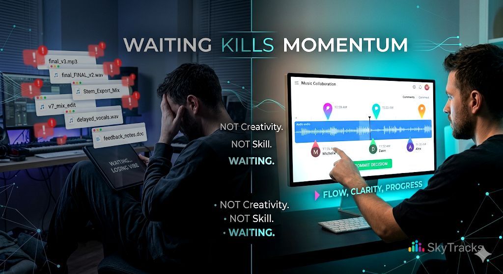 SkyTracks_io's tweet image. Waiting kills tracks.
You don’t lose ideas.
You lose momentum.
And once it’s gone… the track’s basically dead.

#MusicProduction #Producers #IndieMusic #Workflow #Collaboration