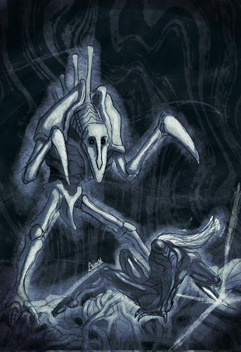 Avinny4's tweet image. The Marrow Dream

#krita #avinnyart #fantasy #scifi #creaturedesign #monster #oc