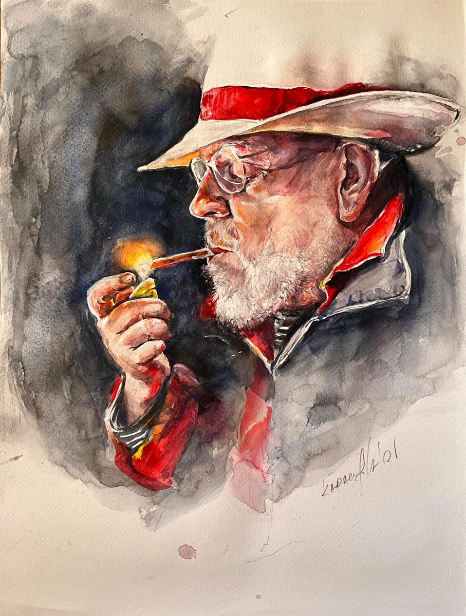_siderova's tweet photo. @vogadrosnumber My husband, watercolour https://t.co/zZRvkVlmyM