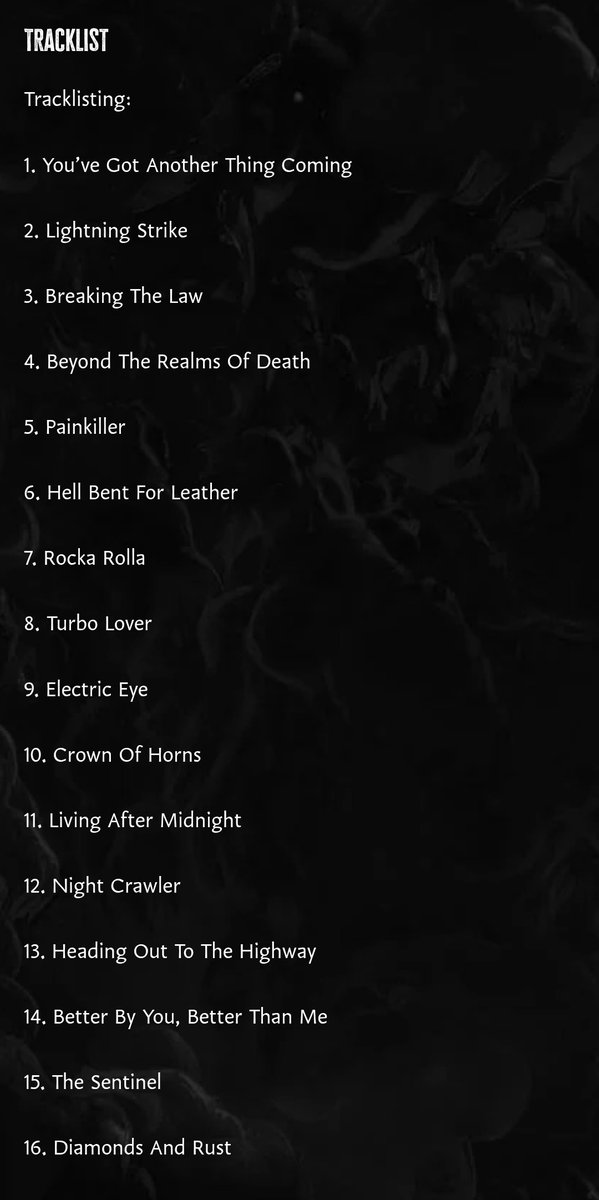piers_renfree's tweet image. Tracklisting for the new @judaspriest compilation.

I'd have preferred a 2 or 3 disc album with some more stuff on.

Don't know that I'd give this set to someone to introduce them to the band.
#JudasPriest #Compilation #Album #Metal