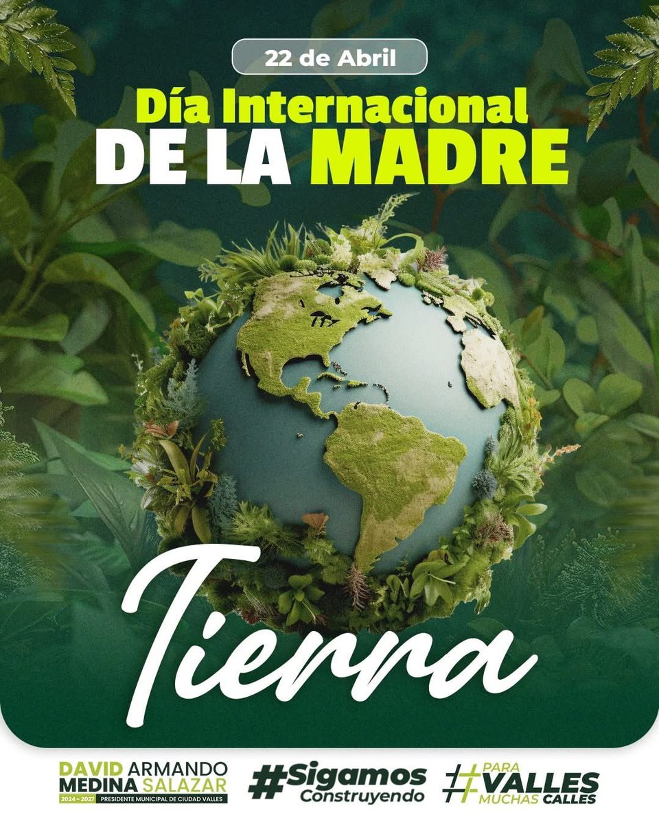 🌎 En este Día Internacional de la Madre Tierra, reiteramos el llamado y nuestro compromiso de seguir impulsando acciones que impacten positivamente en el medio ambiente.✌🏻💚

#SigamosConstruyendo #CiudadValles