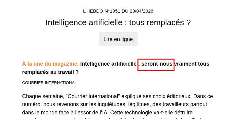 kbsali's tweet photo. @courrierinter Celle-là même qui a écrit ce titre ? 😅 https://t.co/WAIoLQQwxK