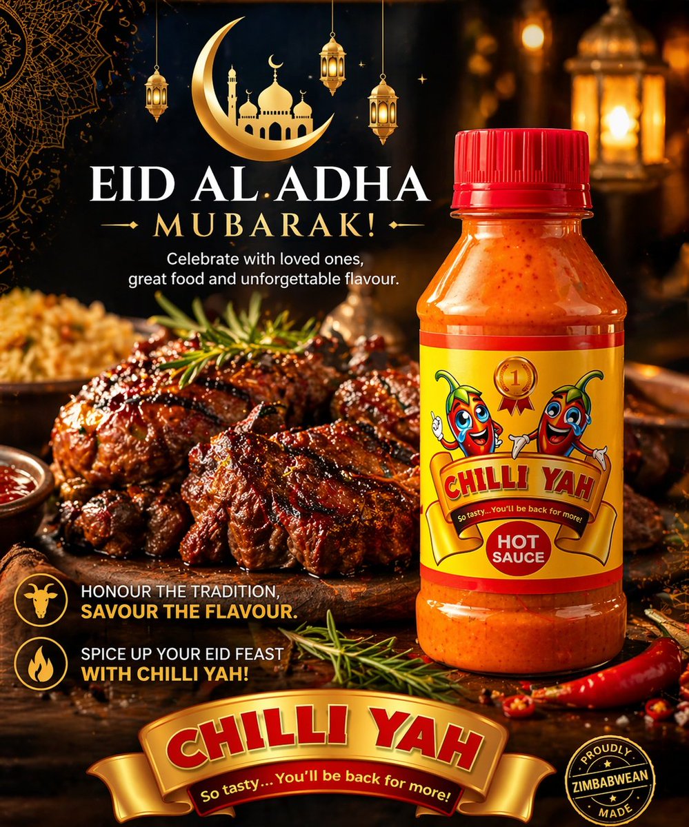 ChilliYahZW's tweet image. Eid Mubarak 🌙

Good food + great people + serious heat 🔥🌶️

That’s the vibe. ☺️

#EidMubarak #ChilliYah #Foodie #Spicy #Zimbabwe #EidVibes