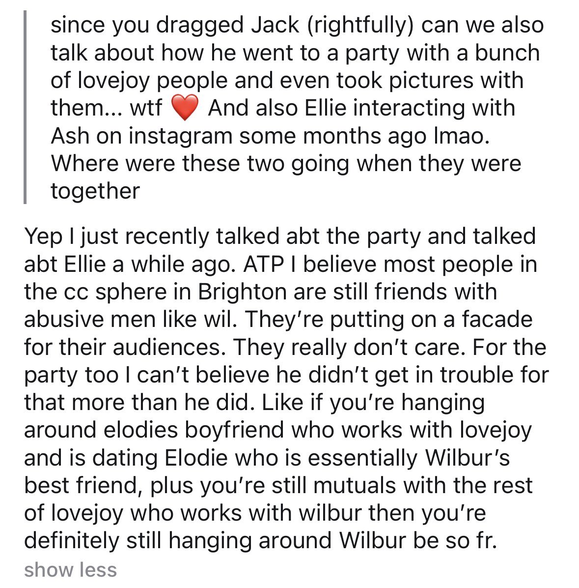 Jack Manifold is still friends with wilbur soot. he still associates with an abuser and is lying to his audience 🫡