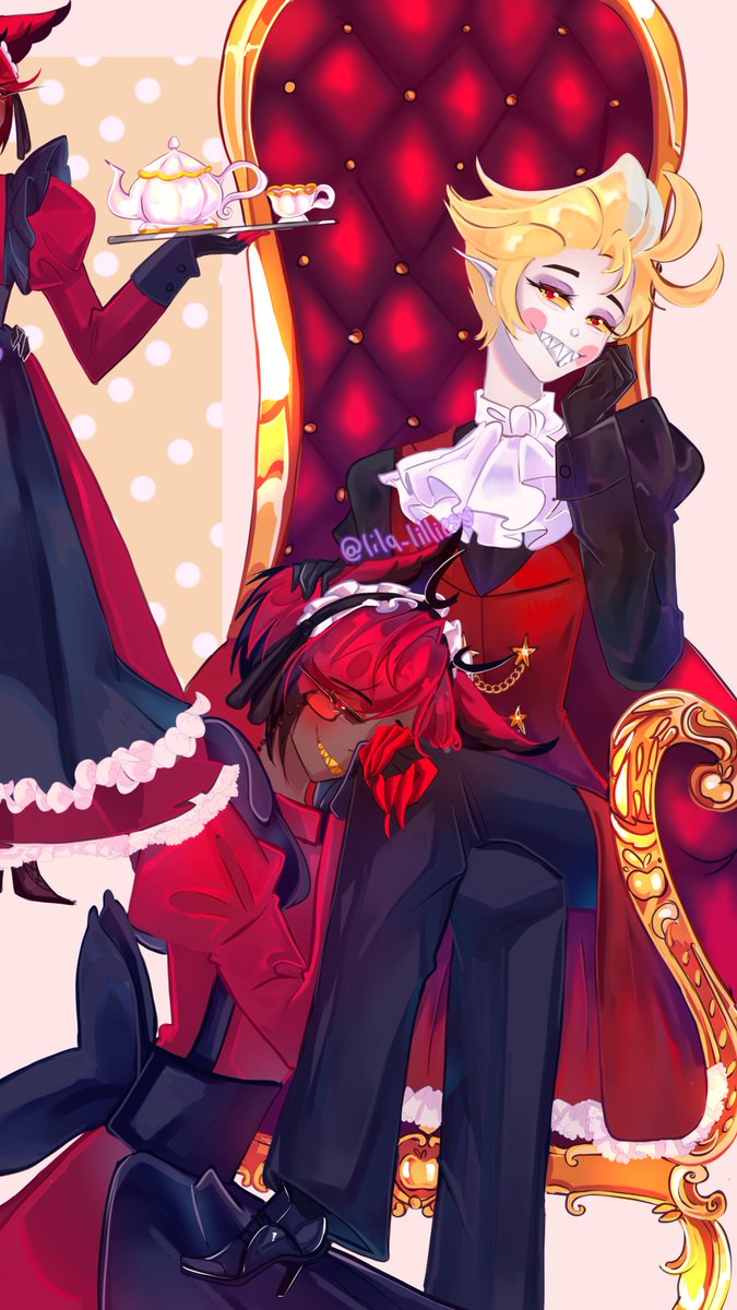 Lila_lillies's tweet image. Butler 🍎/maid 📻 

 Just for fun 

#alastor #lucifer #radioapple #bambilu #Hazbin_Hotel