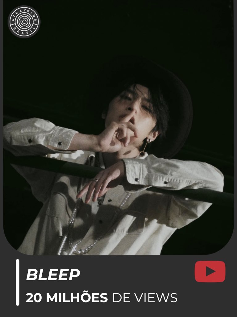 StrayKidsBrasil's tweet image. 「 #INFO • 22.04.26 」 
HIT!! “BLEEP” ultrapassou 20 MILHÕES de views no YouTube. 💚

↝ youtu.be/qS7OsvKqojg?si…

@Stray_Kids #StrayKids #스트레이키즈