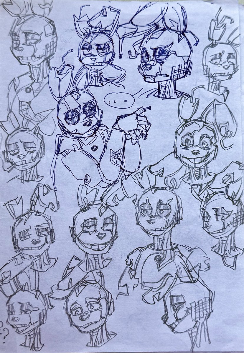 stelitra's tweet image. MY PREVIOUS DRAWING BLEW UP UHH I’M SO HAPPY! 
maybe you want to see more of him?
take my silly sketches 🤲
#springtrap #fnaf