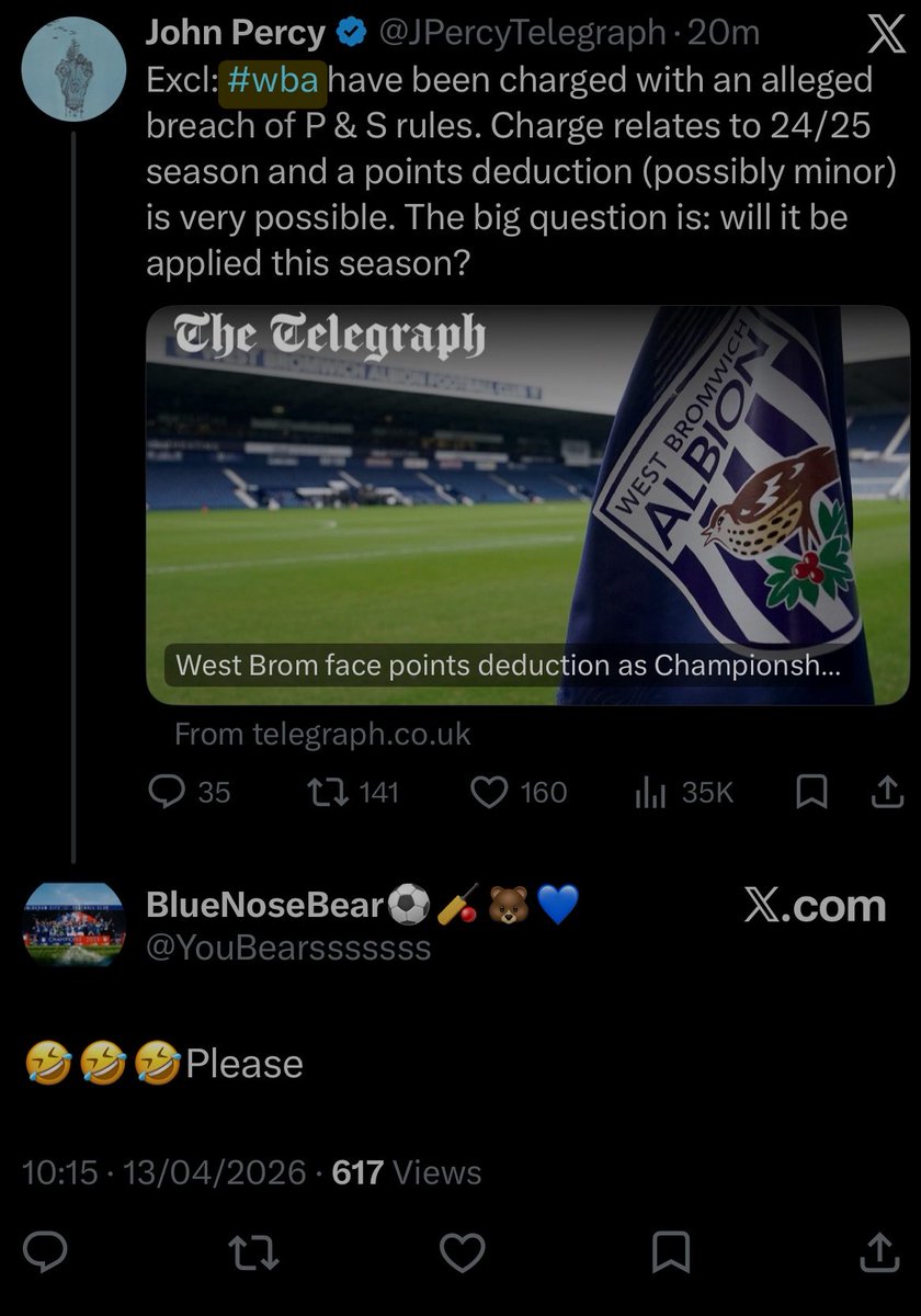 Albion316's tweet image. Hi mate. Deleting is cheating. 👋@YouBearsssssss 

#wba