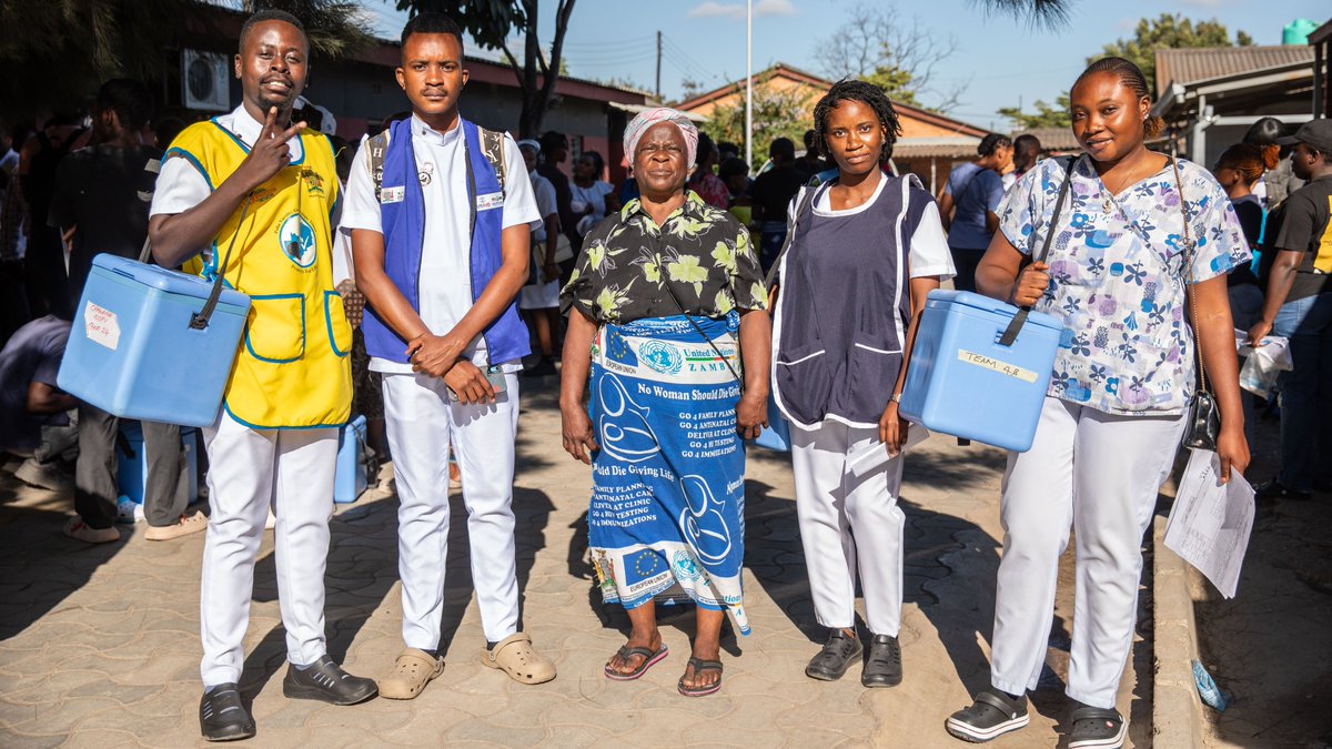 unicefzambia's tweet photo. Following the launch, #Zambia’s national polio campaign is now underway in Lusaka —led by Government, partners, and communities 🇿🇲

📍 In Chawama, polio survivors are leading efforts in their communities to reach every child. 🛑 #EndPolio https://t.co/qSfooLPTpu