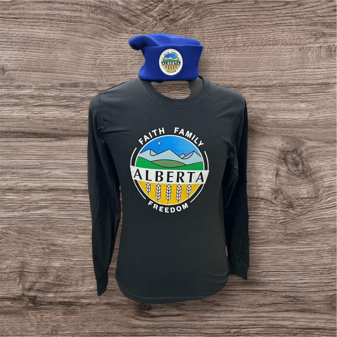 ABProsperityPrj's tweet image. Long Sleeve FFF Logo T-Shirt now available! $30 🏔️🌾
Faith • Family • Freedom circular Alberta design on a comfortable long-sleeve tee. Perfect for cooler weather.
Rep your values daily. Shop: shop.abprosperitynow.ca/product/t-shir…
#FaithFamilyFreedom #AlbertaStrong #AlbertaProsperityProject