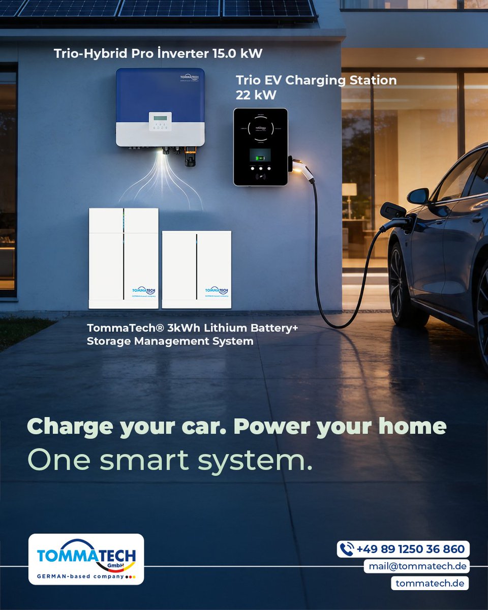 tommatech's tweet photo. The energy of the future comes together in one smart system.

☎️+49 89 1250 36 860
📨mail@tommatech.de

#TommaTech https://t.co/ctB9nWyX67