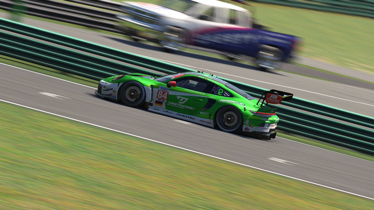 Team_FischerMS's tweet photo. VIR didn't bring us good fortunes. In GT PRO our #44 @matcotools Porsche 911 GT3 R finishes P12 after two big post-race penalties and our #84 @unitronic Porsche gts eP6 after an up-and-down race. In GT AM our #90 Intercomp Porsche finishes P11. #Porsche #RacingGreen #SimRacing https://t.co/q1XQWljTof
