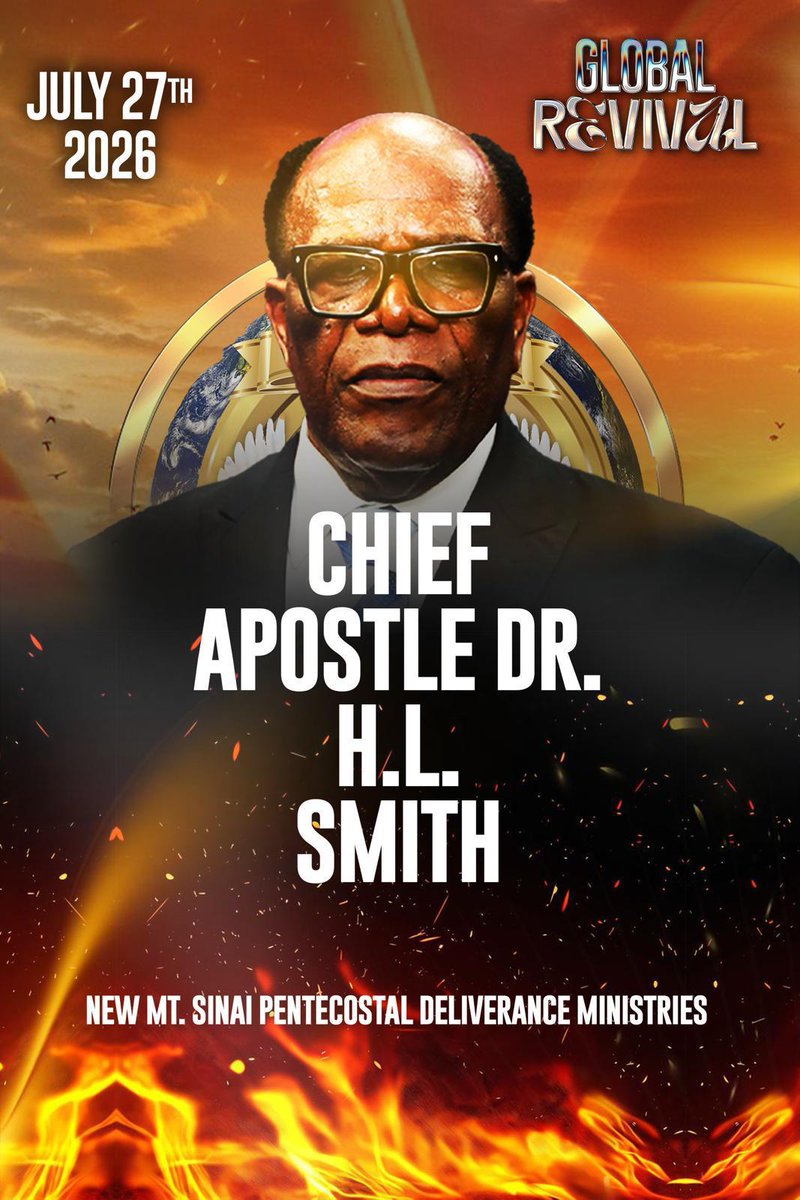 IFC_Ministries's tweet image. Global Revival  Presents  the 1st amazing and anointed speaker.
 Monday July 27th,2026
Chief Apostle Dr. H.L. Smith
Let the fire begin!
#inspire #viral #BahamianTwitter #transforming #service #revivalfire
