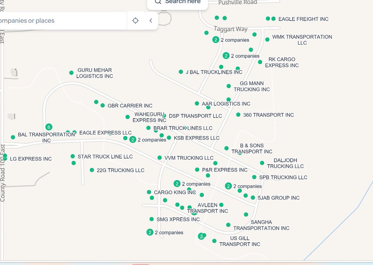 x.com/Indy_reporter_…

The trucking business that racked over $53k in unpaid tolls is in a Greenwood Neighborhood that has over 230 trucking businesses in it.

It gets WAY worse. 

The new subdivision (houses don't show on google maps yet) just south of it has over 80 trucking
