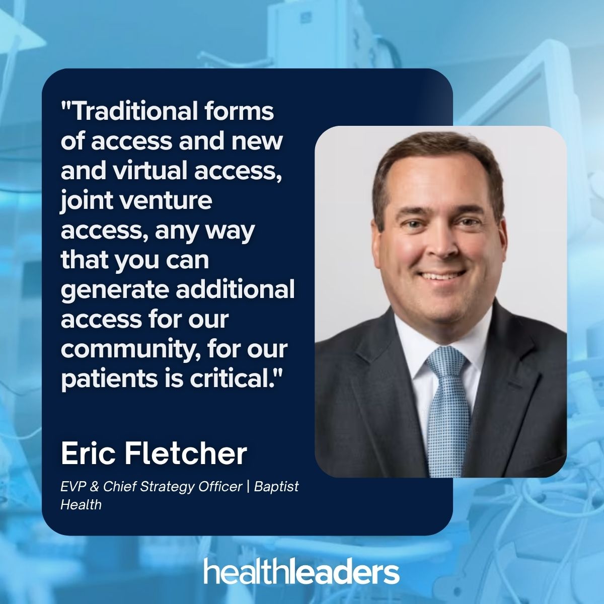 HealthLeaders's tweet image. The hospital of the future may not be a hospital at all.

@BaptistHealth  is rapidly scaling its ambulatory surgery center network to meet rising demand beyond traditional hospital walls.

#healthcare #strategy #CEO #patients

healthleadersmedia.com/ceo/looking-ou…