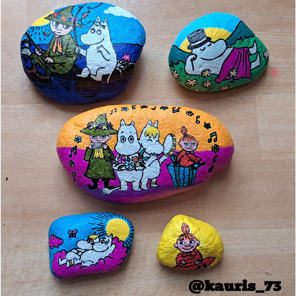 Kauris73's tweet photo. Stones that I have painted with acrylic paints and markers for FinStones. I just hide them somewhere to be found and it would be nice if that person would post it on FinStones facebook page.
#finstones #stonepainting #rockpainting #acrylicpainting https://t.co/gdNv03D9Qs