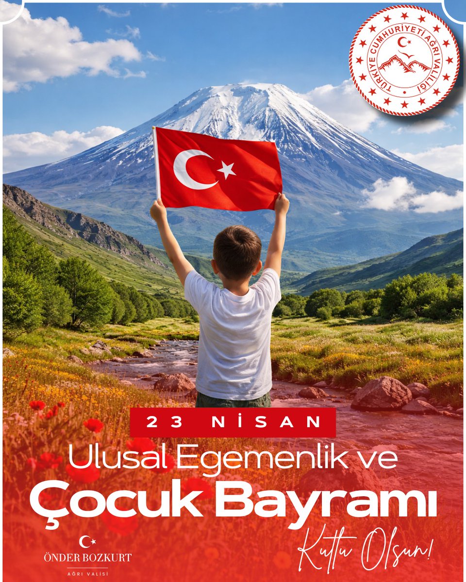 tcagrivaliligi's tweet photo. 23 Nisan Ulusal Egemenlik ve Çocuk Bayramı, milletimizin iradesinin tecelligâhı olan Türkiye Büyük Millet Meclisi’nin açılışının yıl dönümünde milletimizin iradesini ve geleceğe olan inancını simgelemektedir.

Gazi Mustafa Kemal Atatürk’ün bu anlamlı günü tüm dünya çocuklarına armağan etmesi geleceğe duyulan güvenin en güzel göstergesidir. Geleceğimizin teminatı olan çocuklarımızın sağlıklı, mutlu ve donanımlı bireyler olarak yetişmesi en büyük temennimizdir.

Bu vesileyle, tüm çocuklarımızın 23 Nisan Ulusal Egemenlik ve Çocuk Bayramı'nı tebrik ediyor; başta Gazi Mustafa Kemal Atatürk olmak üzere milli mücadelemizin tüm kahramanlarını rahmet ve minnetle yâd ediyoruz.