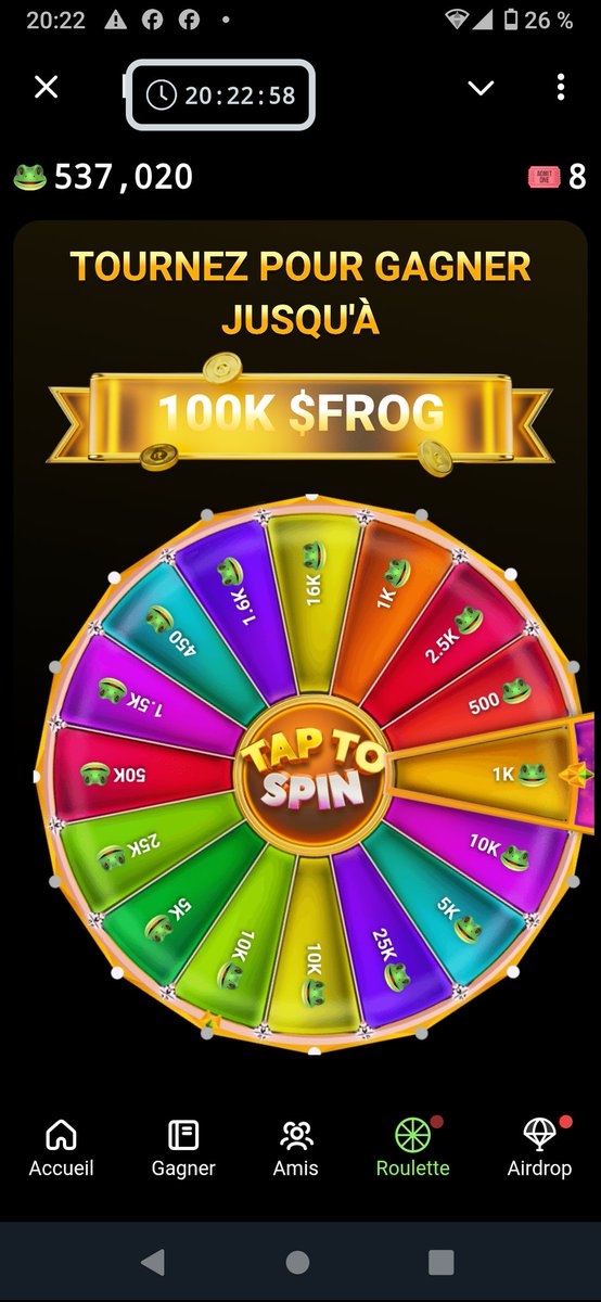 SolofoniainaLo1's tweet photo. https://t.co/uxgp6BI4N1
Je viens de t'envoyer un cadeau 🎁 10 tours de roulette gratuits — tente ta chance pour gagner jusqu'à $1000. Rejoins via mon lien et récupère ton bonus maintenant ! https://t.co/2BKulb0ZlX