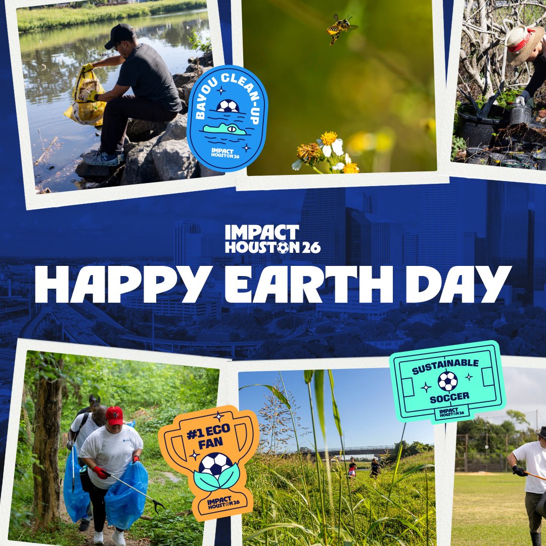 FWC26Houston's tweet photo. Celebrating Earth Day by investing in a greener future for Houston 🌎

As we prepare to host the #FIFAWorldCup, we’re committed to building a lasting sustainability legacy right here in our city, from our neighborhoods to the global stage through Impact Houston 26. https://t.co/jyrxSVB8nu