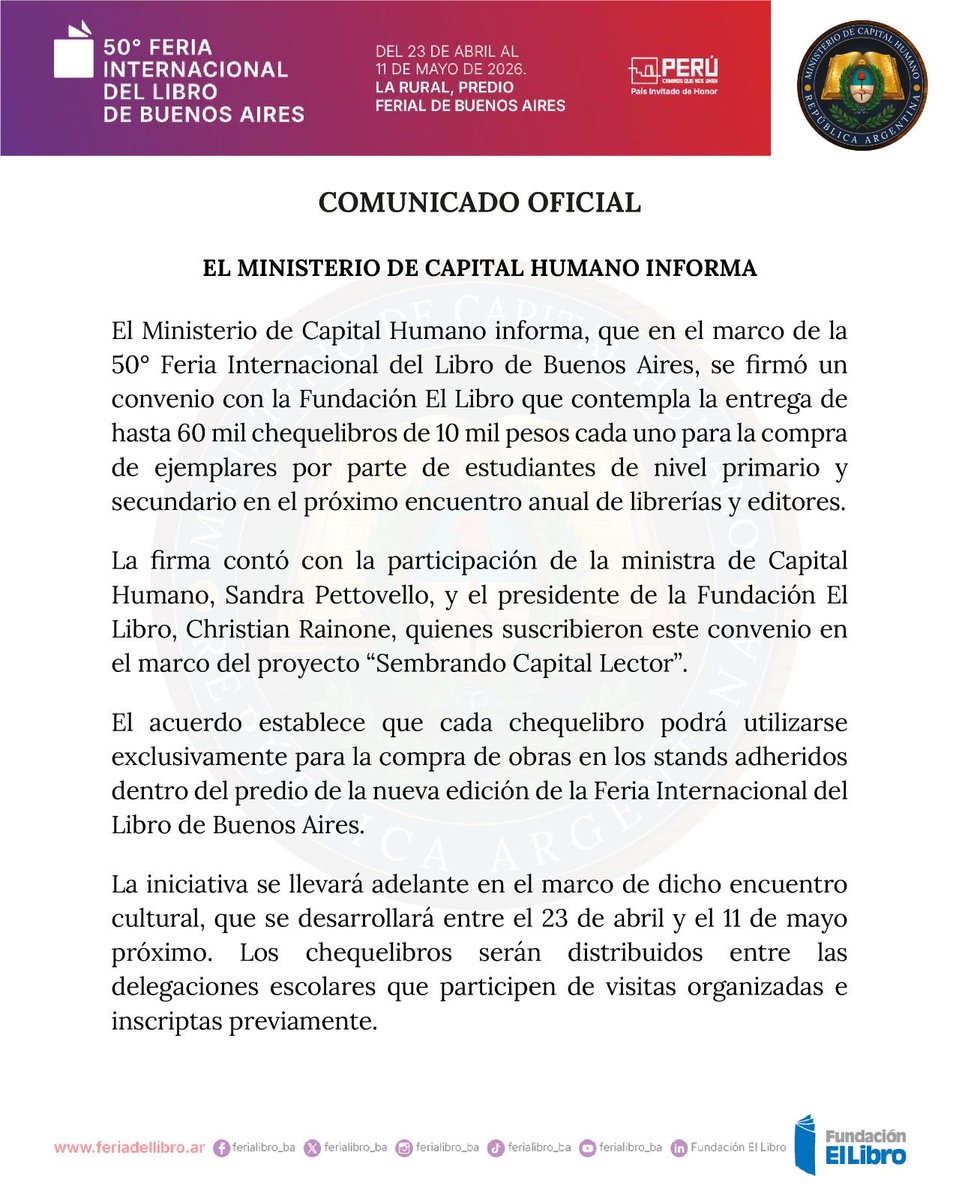 Comunicado oficial. 

<a href="/JMilei/">Javier Milei</a>