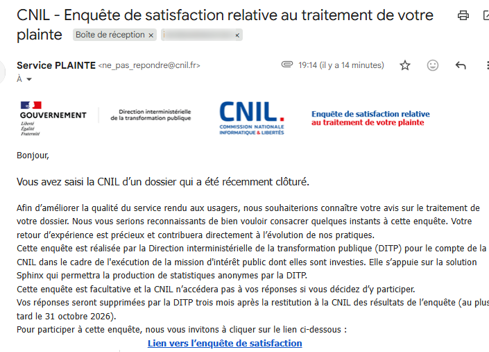 seblatombe's tweet photo. Des dizaines de plaintes transmises à la CNIL, aucune réponse, mais dossiers clôturés et invitation à répondre à leur enquête de satisfaction 🤡 https://t.co/JkHbJ19S9Q