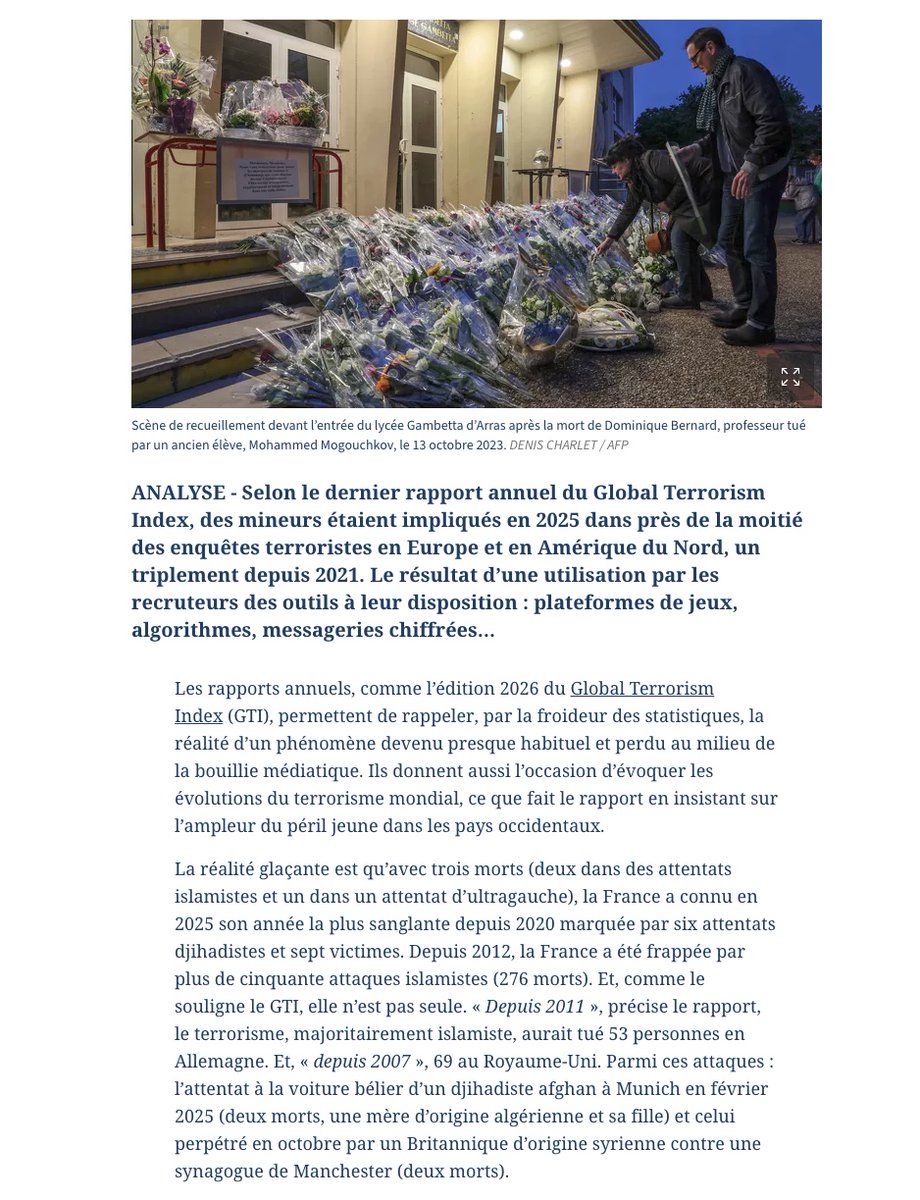 denisedetralala's tweet image. 87% des mineurs radicalisés ont souffert de négligences ou d’abus psychologiques et plus des trois quarts ont vécu des situations d’abandon. #Radicalisation #Jeux #messageries #endoctrinement lefigaro.fr/actualite-fran…