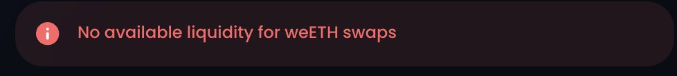 evstigneeff2's tweet photo. @0xfluid @arbitrum @base I tried to exit as a lender and can confirm there is no liquidity for either wstETH or weETH on Base https://t.co/xeyEZqMFuy