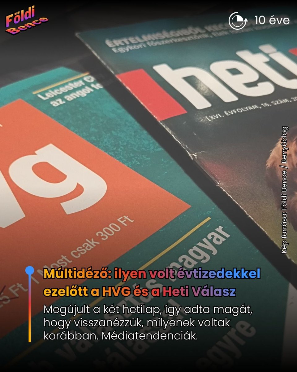 BenFoldi's tweet image. 10 éve fogtam magam és megnéztem ötévenként az április 21-hez legközelebb eső számok címlapjait.

RÉSZLETEK: medium.com/a-benyoblog/m%…

#HVG #HetiVálasz #Média #Médiatendenciák