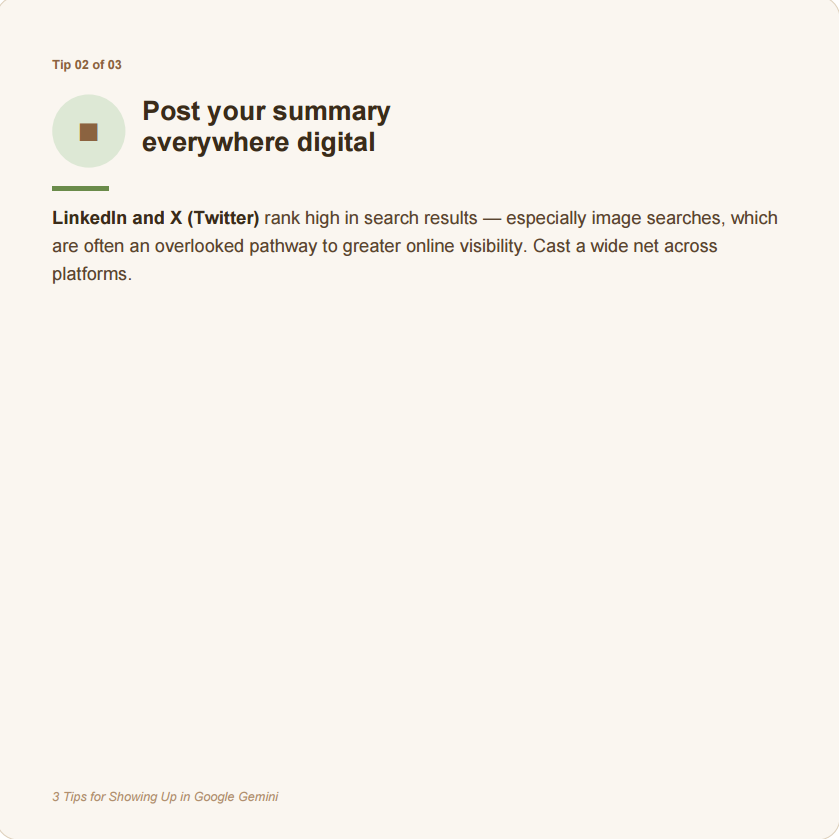 Edgar_Inspired's tweet photo. My tips for optimizing your #Google Gemini search results. 
#marketingtips #GEO #consultant https://t.co/TJMxPCfhBb