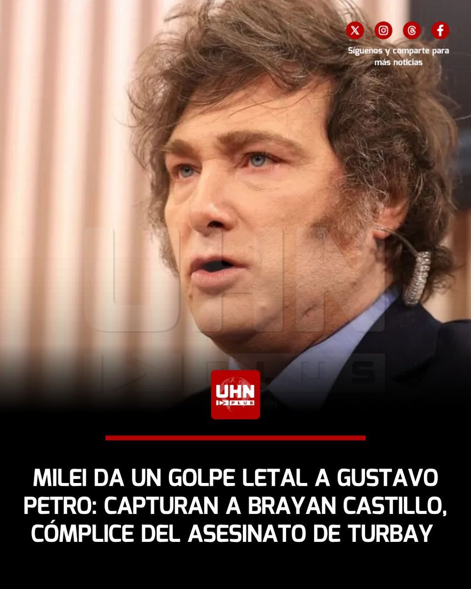 🇦🇷🇨🇴‼️ | Mientras Gustavo Petro provoca desde Colombia, Javier Milei deja un golpe aplastante al anunciar la captura de Brayan Cruz Castillo, terrorista de las FARC y participe del magnicidio de Miguel Uribe Turbay. "Él tenía alerta roja de Interpol. Castillo quiso esconderse en