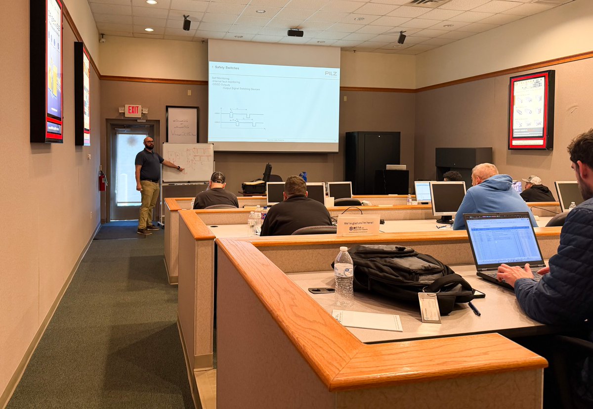 elliTek_Inc's tweet photo. We’re hosting our Safety Workshop today at elliTek!🛡️⚙️

Led by Joseph Redden, with @PilzSafety, we’re diving into the latest safety standards + real-world applications.

📸Highlights (with 🍕 + cookies, of course).

👉Want a workshop at your facility? Reach out to @elliTek_Inc. https://t.co/KXm0QXzbWa