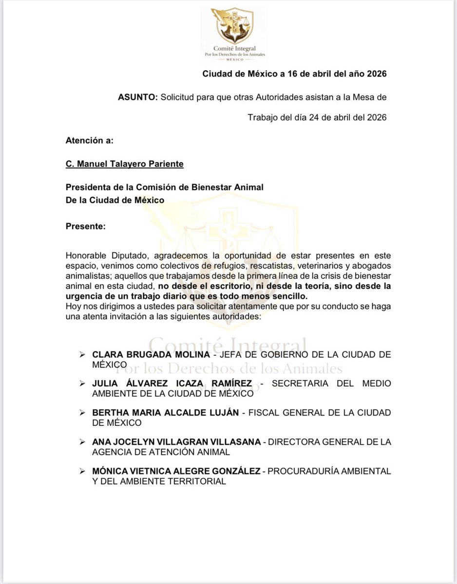 Comite Integral por el Derecho de los Animales tweet media