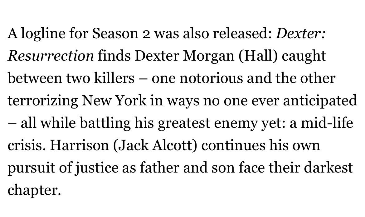 🚨 First plot synopsis for Dexter: Resurrection season 2 is here ‼️