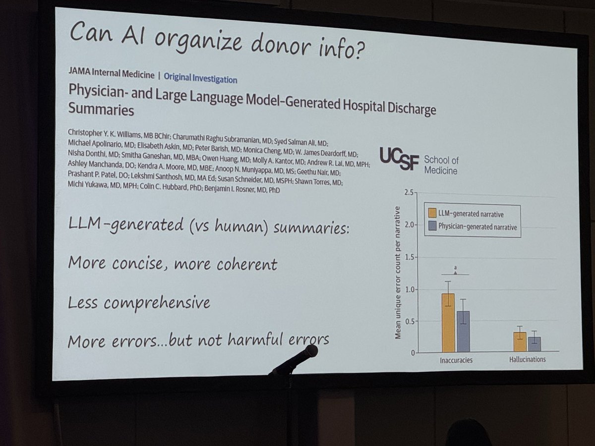 abribriesco43's tweet photo. #ISHLT2026 / @ISHLT
#BrianWayda/ @nyugrossman on #AI in #DonorSelection
AI as #HelpfulFriend to organize complex data to optimize #Human decisions
@TSRA_official @ThoracicStudent @pabloperezc @EcmoNinja @ErrolBushMD @rfernanMD @melissalamicq https://t.co/5oKGuhWGif
