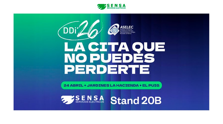 sensa_info's tweet image. ¡Ya no queda nada ⌛ para volver a disfrutar de una nueva edición del 🔌 Día del Instalador #DDi de @ASELECfemeval!

😃 En Sensa  estaremos presentes en este #evento tan importante de la provincia de 📌 #Valencia.

▶️ ¡Os esperamos en el stand 20B!