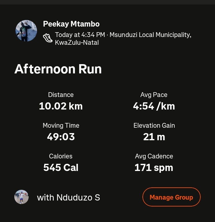 Peekay_SA's tweet image. Fitness slowly coming back
#RunningWithTumisole #Fetchyourbody2026 #IPaintedMyRun
