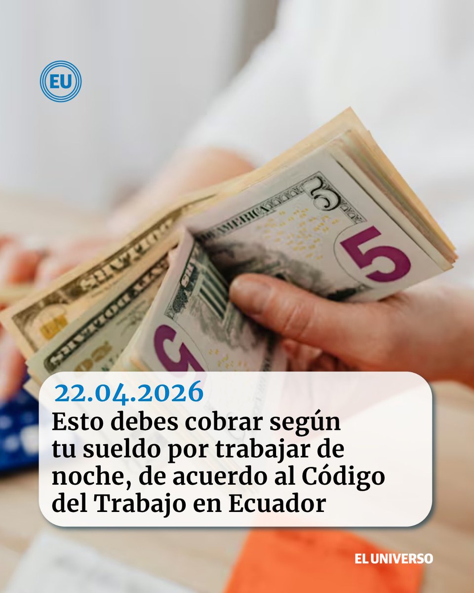eluniversocom's tweet image. Esto debes cobrar según tu sueldo por trabajar de noche, de acuerdo al Código del Trabajo en #Ecuador ow.ly/sb0t50YO3Ib