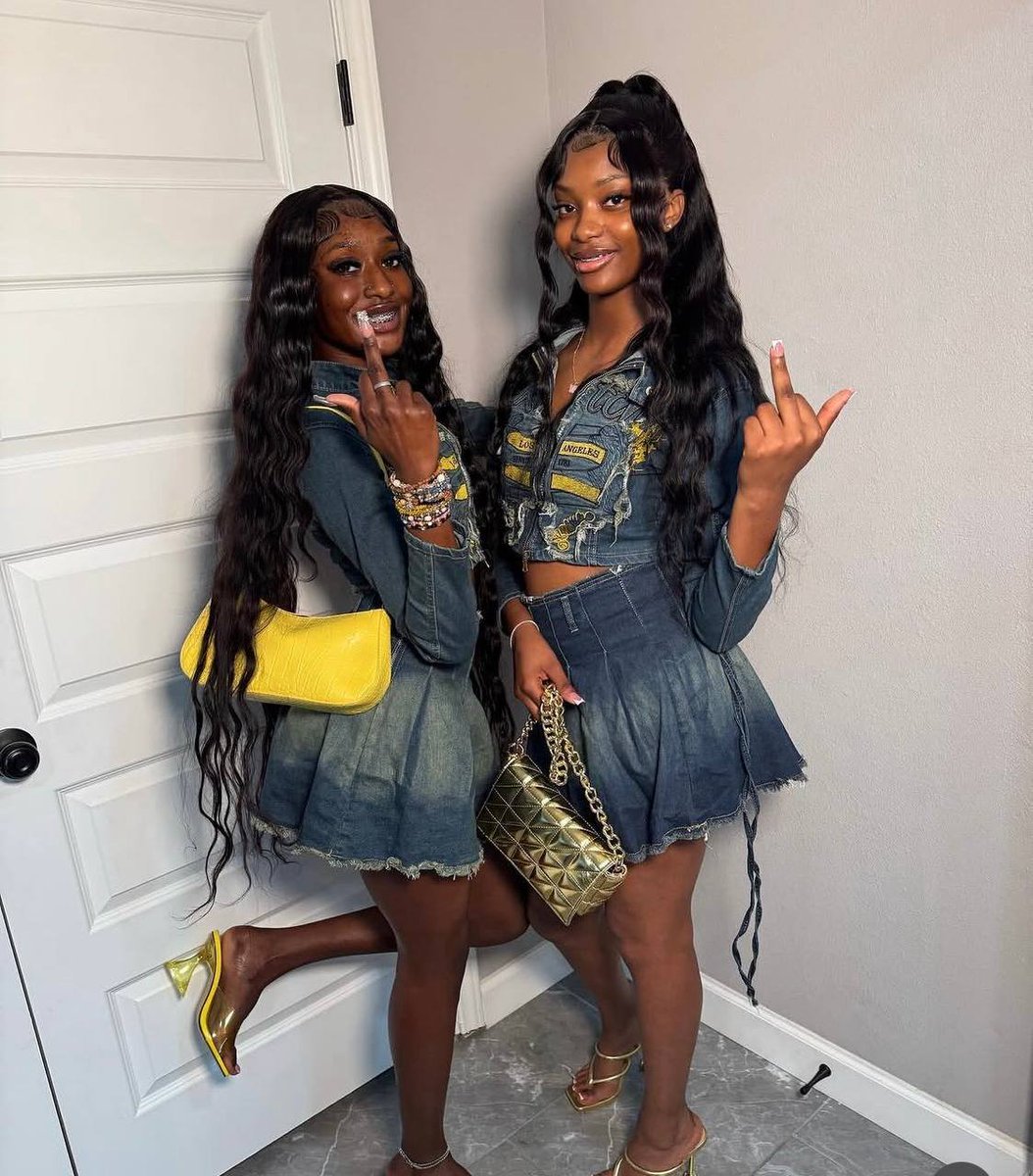 sergeantLadavis's tweet image. When the group chat said ‘match’ and we ALL showed up looking like this 😮‍💨 Denim on denim with the golden glow-up! Real ones know the assignment was completed with excellence 💅🏾 Tag your besties who need to recreate this ASAP! 👀 

 #DenimOnDenim #SquadGoals #MatchingOutfits