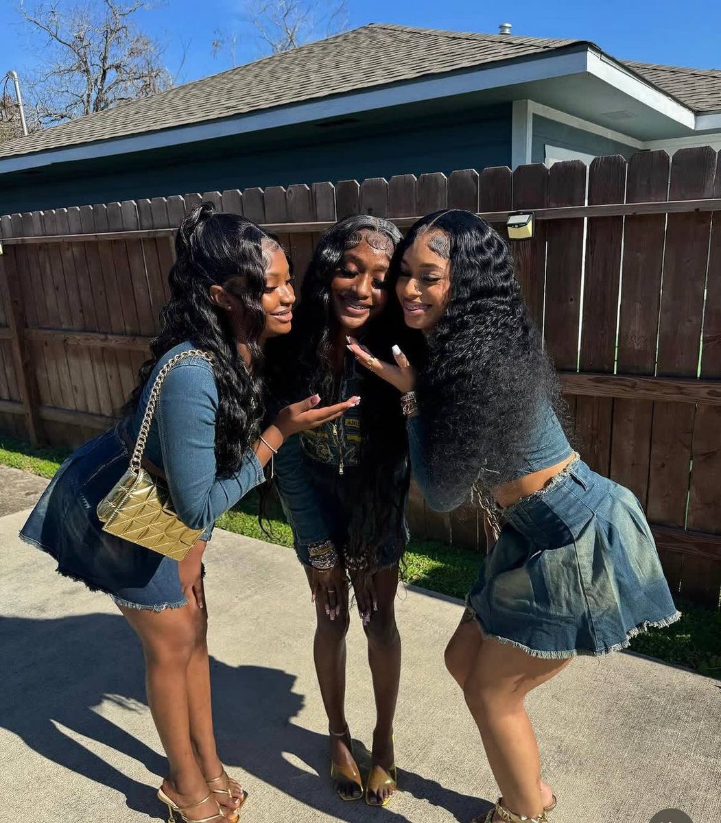 sergeantLadavis's tweet image. When the group chat said ‘match’ and we ALL showed up looking like this 😮‍💨 Denim on denim with the golden glow-up! Real ones know the assignment was completed with excellence 💅🏾 Tag your besties who need to recreate this ASAP! 👀 

 #DenimOnDenim #SquadGoals #MatchingOutfits
