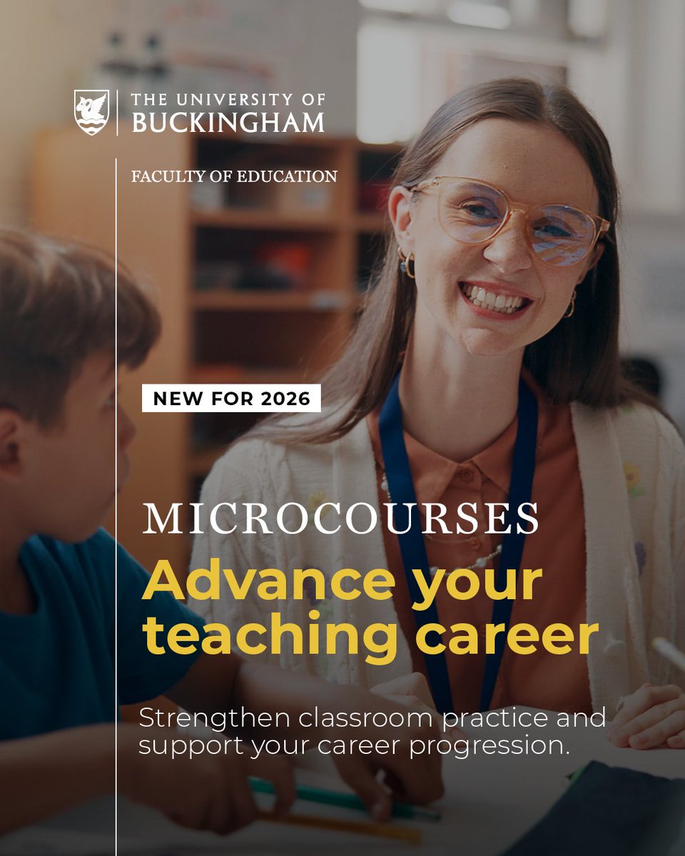 UoBSchoolofEd's tweet photo. Advance your teaching career with our brand new Microcourses for Educators 🚀

 Designed for:
✔ Busy teachers
✔ School leaders
✔ Real classrooms

🎓 University-backed
⏱ 2–3 hours
📍 100% flexible

High-impact CPD—without the time burden.👉 Explore now: https://t.co/ESFAh7KseZ https://t.co/Cdy9dHlfT5