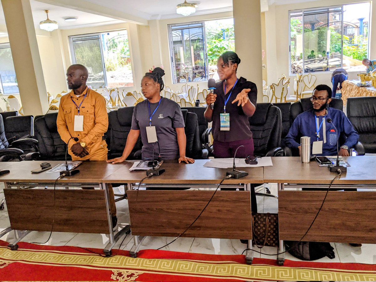 goofirm_f's tweet photo. Day 2 of the Earth Action Forum in Buea by ASCOA wraps up with sessions on waste data collection, safety, AI &amp; filmmaking, plus group work on pollution &amp; climate protocols. Ready to drive impact!  #ClimateAction https://t.co/KKtw5raURo