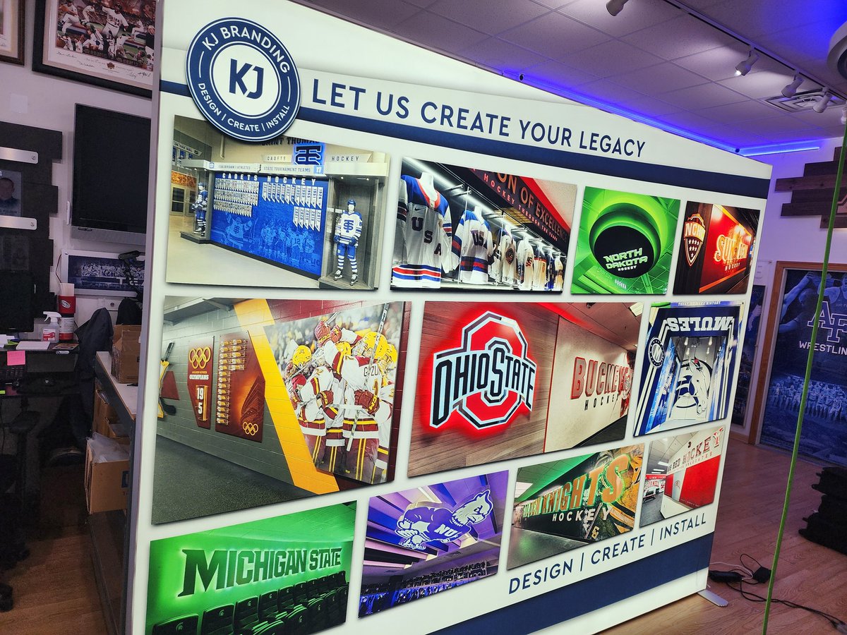 KJ_Branding's tweet photo. An awesome new lighted graphic promo is ready to go for the AHCA Hockey Coaches Convention in Bonita Springs!
We've done so many cool projects it was hard narrowing it down!
#designcreateinstall https://t.co/wMGCAcY9e0